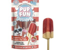 PupFun milkshake is med jordbær
